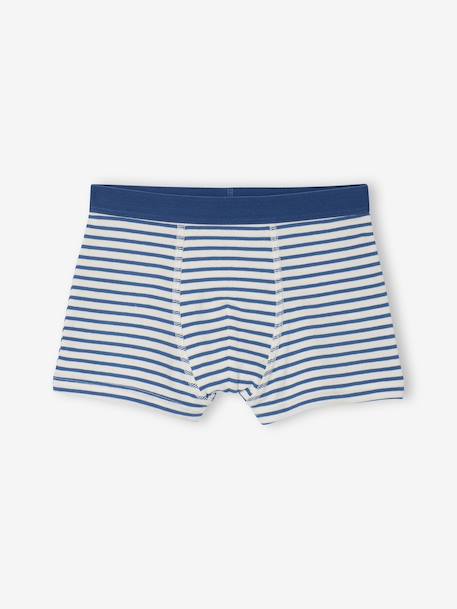 Pack of 5 Plain & Striped Boxer Shorts for Boys multicoloured 