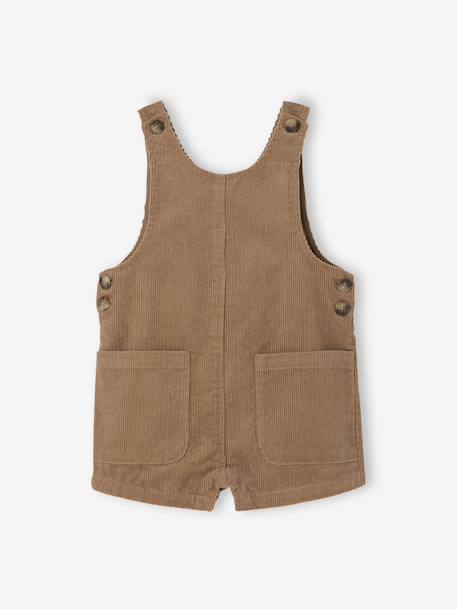 Short Corduroy Dungarees for Babies pecan nut 