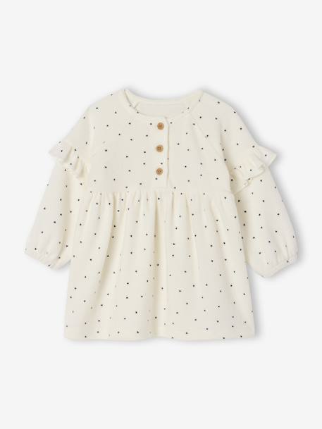 Set for Newborns: Dress + Headband with Heart Prints ecru 