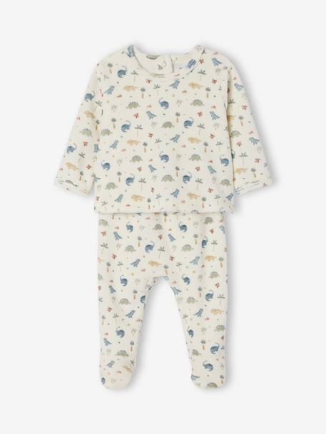 Pack of Two 2-Piece Velour Pyjamas for Newborns ecru 