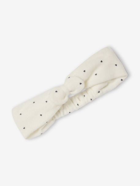 Set for Newborns: Dress + Headband with Heart Prints ecru 