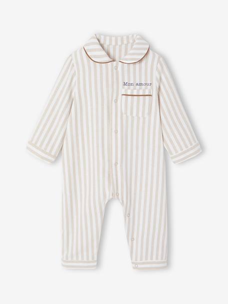 Sleepsuit set in flannel + comforter beige 