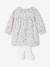 Newborn Set: Flower Print Dress + Tights ecru 