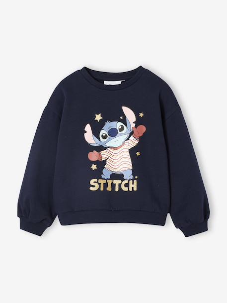 Girl's Disney LILO & STITCH Christmas sweatshirt navy blue 