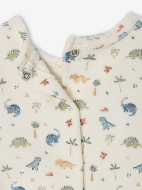 Pack of Two 2-Piece Velour Pyjamas for Newborns ecru 