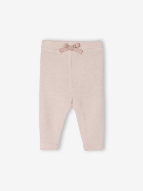 Knitted Trousers for Newborns mauve 