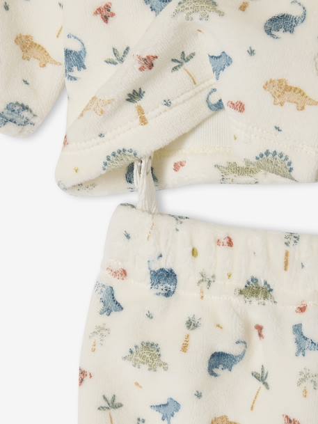 Pack of Two 2-Piece Velour Pyjamas for Newborns ecru 