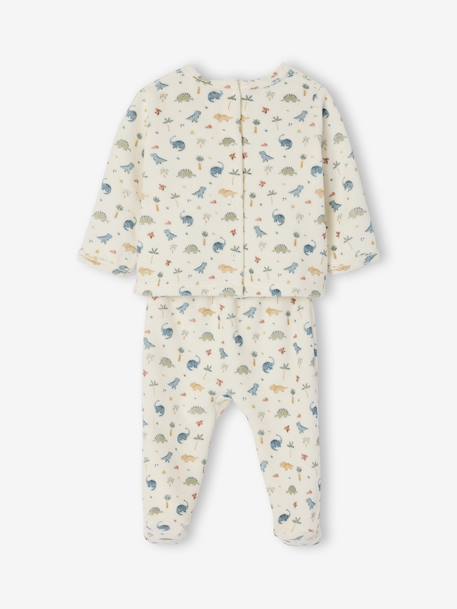Pack of Two 2-Piece Velour Pyjamas for Newborns ecru 