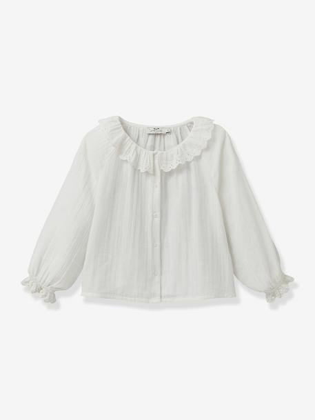 Cotton Muslin Shirt for Girls, CYRILLUS ecru 