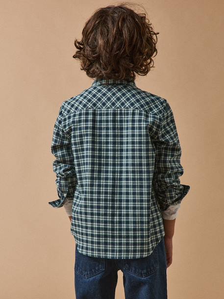 Boy's CYRILLUS brushed cotton shirt blue 