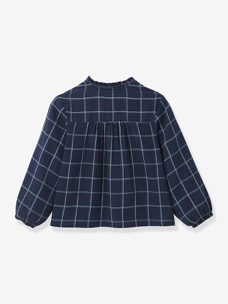 Cotton Gauze Blouse for Girls, CYRILLUS navy blue 