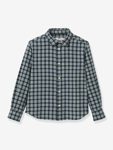 Boy's CYRILLUS brushed cotton shirt blue 