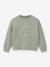 Cool Team Sweatshirt in Organic Cotton Liberty Fabric for Girls, CYRILLUS aqua green+navy blue 