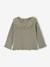 Long-sleeved T-shirt for babies with English embroidery ruffled collar khaki 