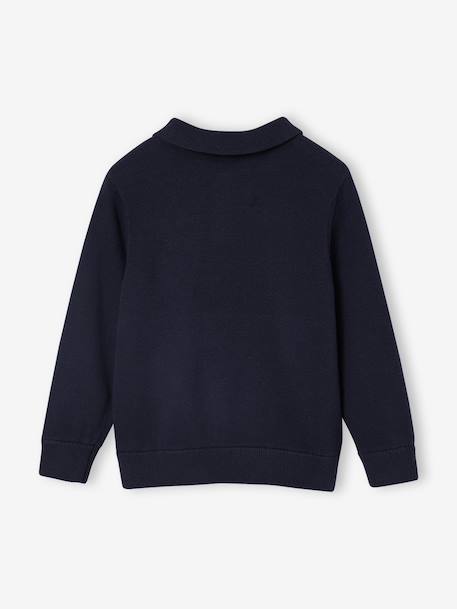 Plain Polo-Neck Jumper night blue 