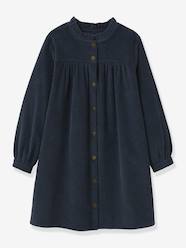 Girl's corded velvet shirt dress CYRILLUS Girls-Girl's corded velvet shirt dress CYRILLUS