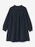 Girl's corded velvet shirt dress CYRILLUS blue 