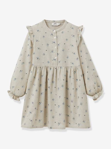 Dress with Margotine print for girls by CYRILLUS rose 