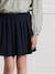 Girl's knitted pleated skirt CYRILLUS navy blue 