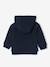 Zipped hooded cardigan for babies in fully lined fleece navy blue 