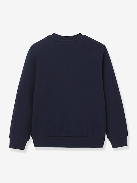 Girl's cardigan in organic cotton fleece CYRILLUS navy blue 