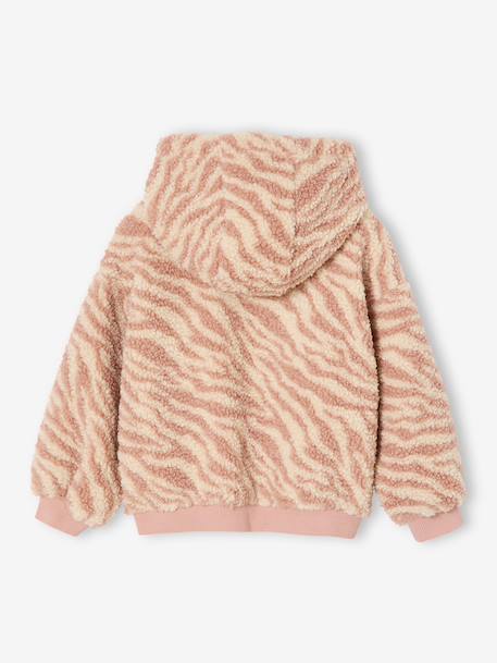 Hooded Sherpa Sweatshirt for Girls ecru+rosy 
