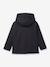 Girl's short parka with leopard lining CYRILLUS ink blue 