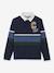 Striped Rugby Polo Shirt in Organic Cotton for Boys, CYRILLUS blue 