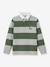 Striped Rugby Polo Shirt in Organic Cotton for Boys, CYRILLUS green+grey 