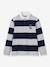 Striped Rugby Polo Shirt in Organic Cotton for Boys, CYRILLUS green+grey 