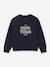 Cool Team Sweatshirt in Organic Cotton Liberty Fabric for Girls, CYRILLUS aqua green+navy blue 