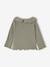 Long-sleeved T-shirt for babies with English embroidery ruffled collar khaki 