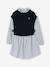2-in-1-Effect Shirt Dress ecru+marl grey+navy blue 