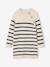 Knitted Striped Dress for Girls ecru+navy blue 