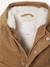 Corduroy coat for babies with faux fur lining caramel 
