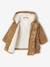 Corduroy coat for babies with faux fur lining caramel 