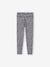 Girls' printed technical sportswear leggings anthracite+old rose 