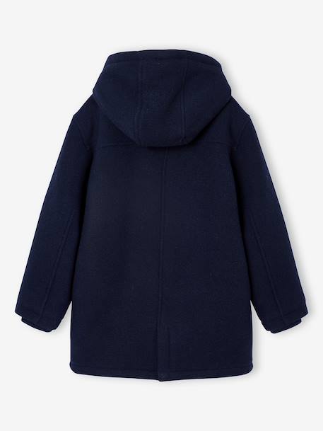 Woollen Duffle Coat with Sherpa Lining for Boys marl grey+navy blue 