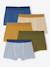 Pack of 5 Plain & Striped Boxer Shorts for Boys multicoloured 