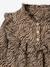 Girls' zebra print cotton gauze blouse chocolate 