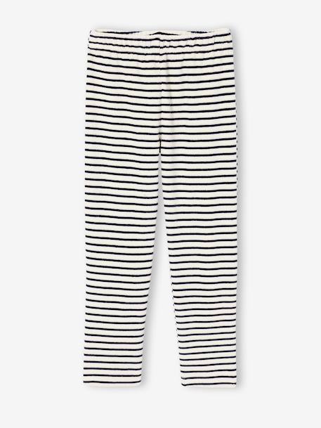 Pack of 2 Heart Print Velour Pyjamas for Girls ecru 