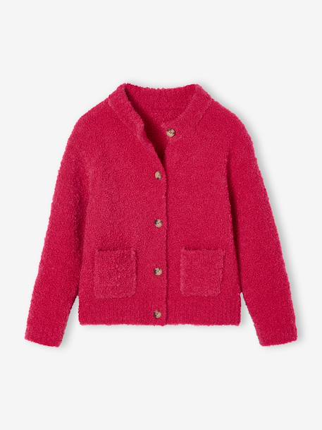 Bouclé Cardigan for Girls fuchsia 