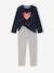Pack of 2 Heart Print Velour Pyjamas for Girls ecru 