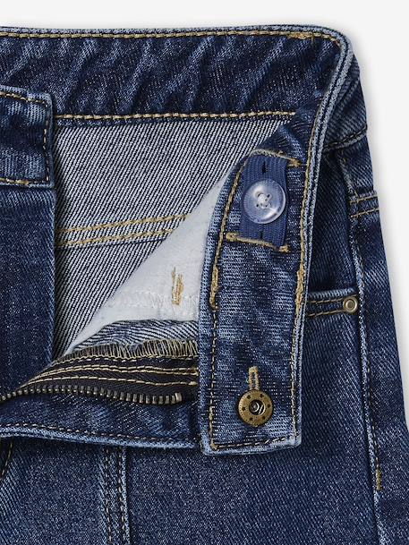 Wide Leg Jeans with Front Seam for Girls medium blue 