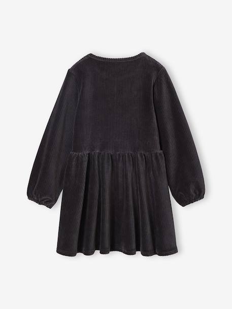 Fancy Corduroy Dress for Girls anthracite 