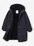 Long Lightweight Jacket with Hood & Faux Fur Lining, for Girls black+khaki 