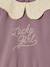 Girl's sweatshirt with English embroidery collar and flocked velvet message ecru+marl grey+mauve+pale pink+red 
