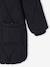 Long Lightweight Jacket with Hood & Faux Fur Lining, for Girls black+khaki 