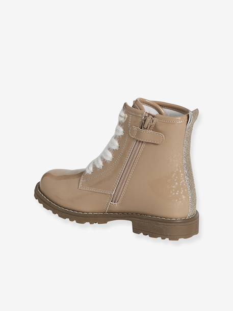 Ankle Boots with Laces & Zip for Children, Designed for Autonomy nude pink 