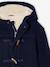 Woollen Duffle Coat with Sherpa Lining for Boys marl grey+navy blue 